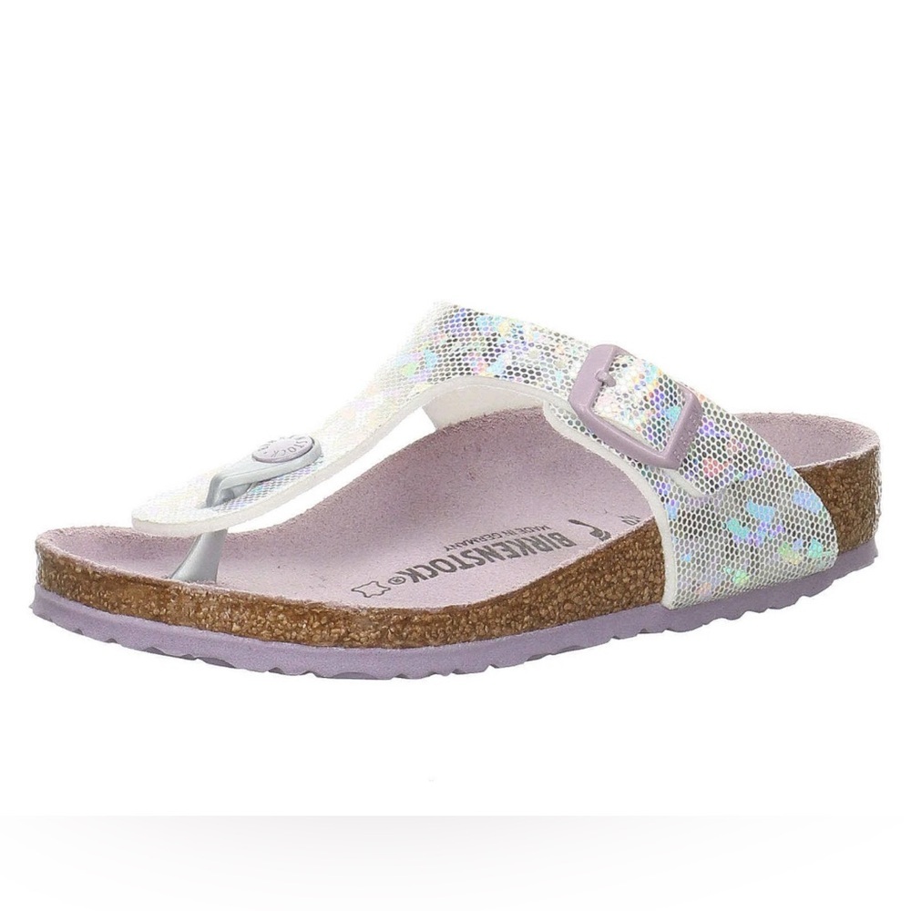 Birkenstock Girls size 33 Holgraphic Thong Slip On Hard Bottom - Picture 2 of 9